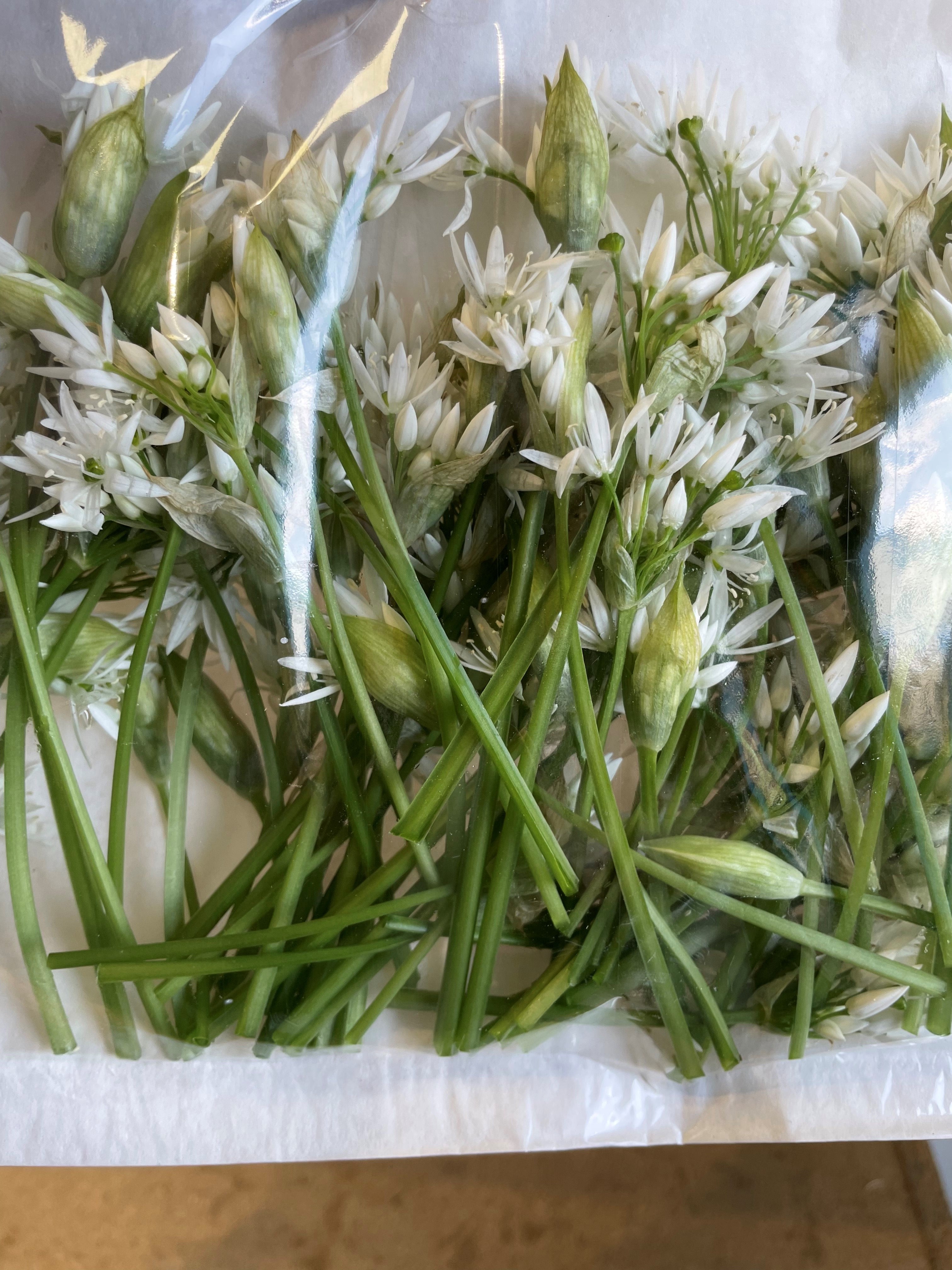 Local and Lovely Wild Garlic flowers and Asparagus